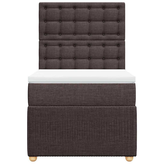 Pat box spring cu saltea, maro închis, 90x190 cm, textil - WALTI WALTI