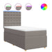 Pat box spring cu saltea, gri taupe, 90x190 cm, textil - WALTI WALTI