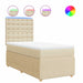 Pat box spring cu saltea, crem, 90x190 cm, textil - WALTI WALTI