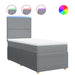 Pat box spring cu saltea, gri deschis, 90x200 cm, textil - WALTI WALTI