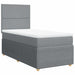 Pat box spring cu saltea, gri deschis, 90x200 cm, textil - WALTI WALTI