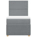 Pat box spring cu saltea, gri deschis, 90x200 cm, textil - WALTI WALTI
