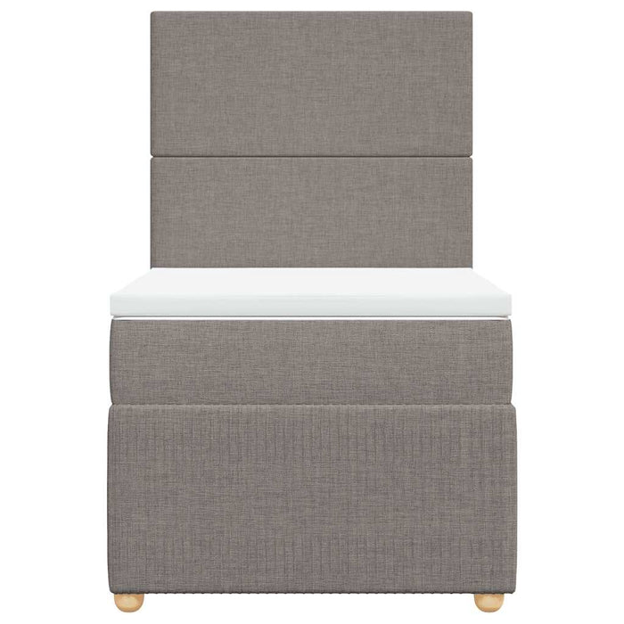 Pat box spring cu saltea, gri taupe, 90x200 cm, textil - WALTI WALTI