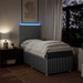 Pat box spring cu saltea, gri deschis, 90x200 cm, textil - WALTI WALTI
