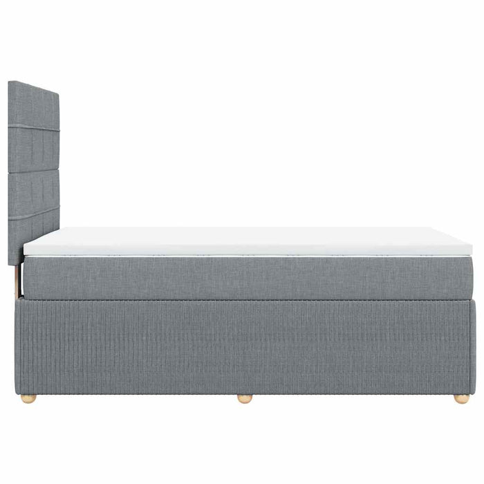 Pat box spring cu saltea, gri deschis, 90x200 cm, textil - WALTI WALTI