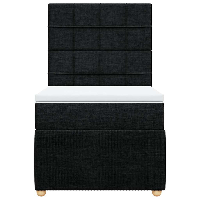 Pat box spring cu saltea, negru, 90x200 cm, textil - WALTI WALTI