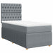 Pat box spring cu saltea, gri deschis, 90x200 cm, textil - WALTI WALTI