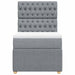 Pat box spring cu saltea, gri deschis, 90x200 cm, textil - WALTI WALTI