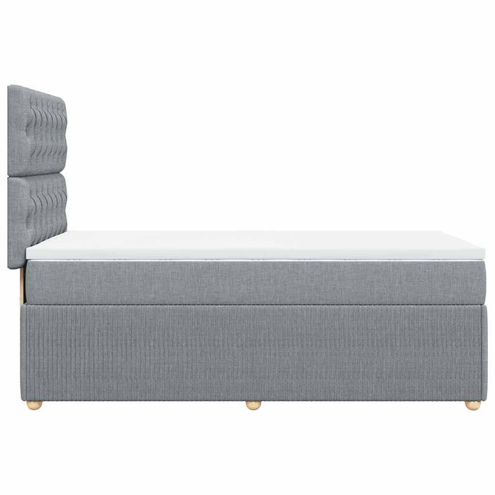 Pat box spring cu saltea, gri deschis, 90x200 cm, textil - WALTI WALTI