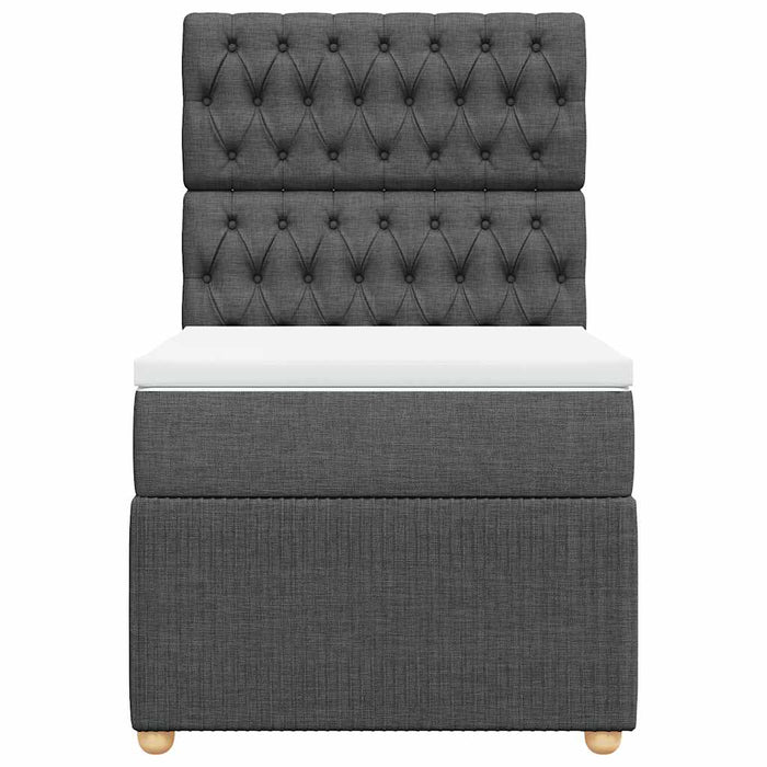 Pat box spring cu saltea, gri închis, 90x200 cm, textil - WALTI WALTI