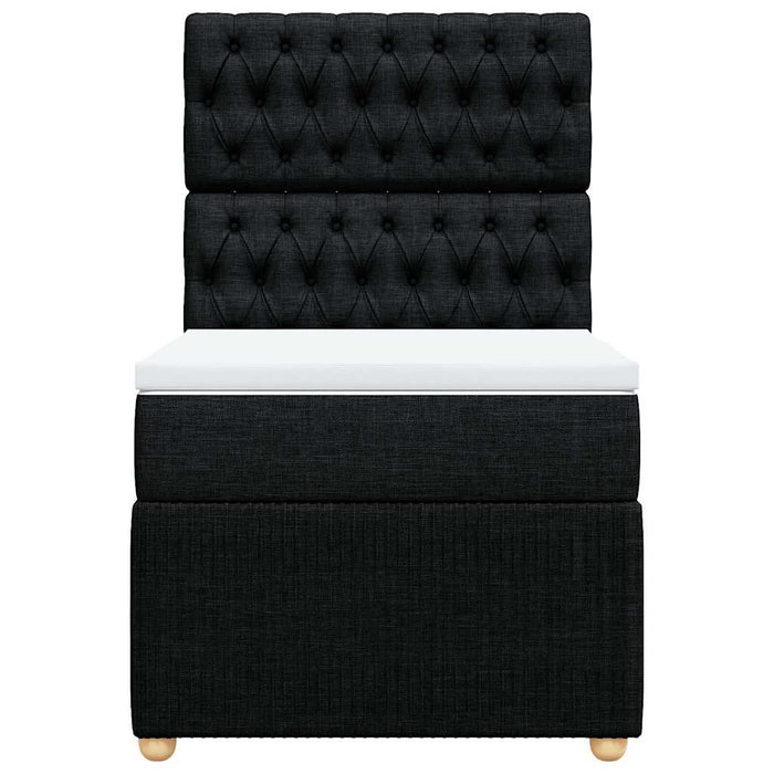 Pat box spring cu saltea, negru, 90x200 cm, textil - WALTI WALTI