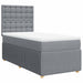 Pat box spring cu saltea, gri deschis, 90x200 cm, textil - WALTI WALTI