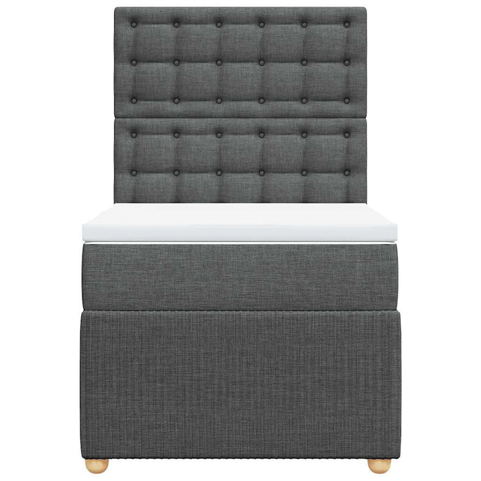 Pat box spring cu saltea, gri închis, 90x200 cm, textil - WALTI WALTI