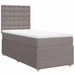 Pat box spring cu saltea, gri taupe, 90x200 cm, textil - WALTI WALTI