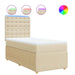 Pat box spring cu saltea, crem, 90x200 cm, textil - WALTI WALTI