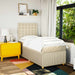 Pat box spring cu saltea, crem, 90x200 cm, textil - WALTI WALTI