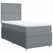 Pat box spring cu saltea, gri deschis, 100x200 cm, textil - WALTI WALTI