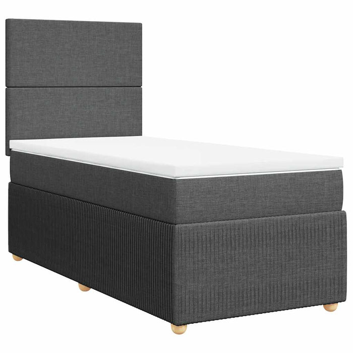 Pat box spring cu saltea, gri închis, 100x200 cm, textil - WALTI WALTI