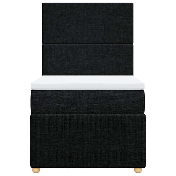 Pat box spring cu saltea, negru, 100x200 cm, textil - WALTI WALTI