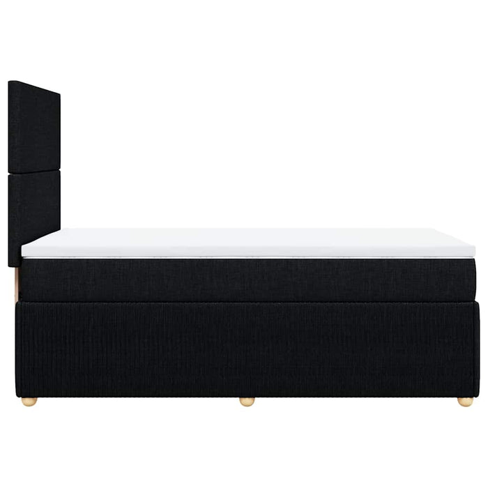 Pat box spring cu saltea, negru, 100x200 cm, textil - WALTI WALTI