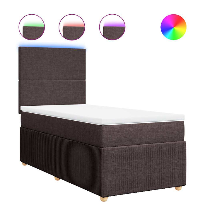 Pat box spring cu saltea, maro închis, 100x200 cm, textil - WALTI WALTI