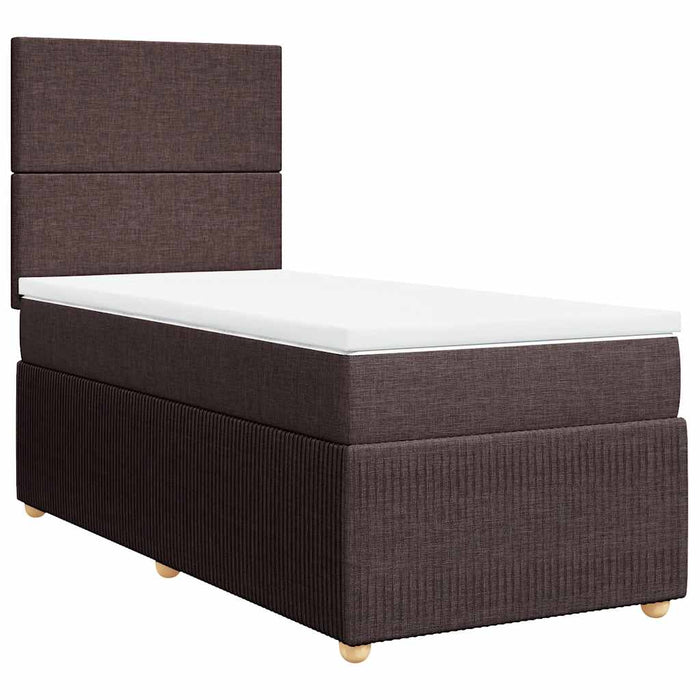 Pat box spring cu saltea, maro închis, 100x200 cm, textil - WALTI WALTI
