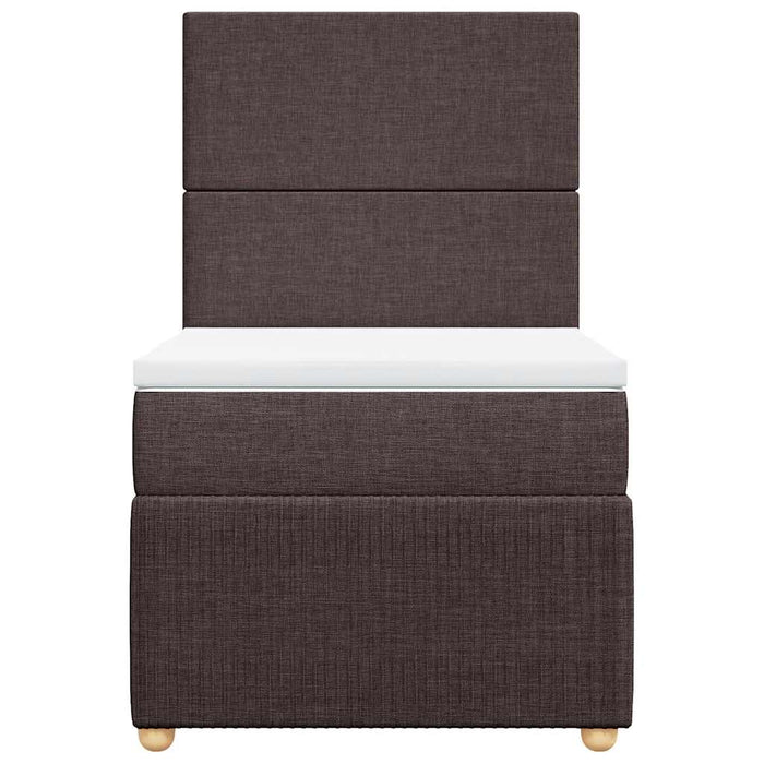 Pat box spring cu saltea, maro închis, 100x200 cm, textil - WALTI WALTI