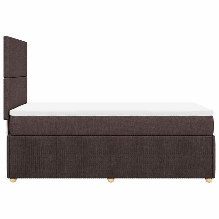 Pat box spring cu saltea, maro închis, 100x200 cm, textil - WALTI WALTI