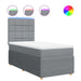 Pat box spring cu saltea, gri deschis, 100x200 cm, textil - WALTI WALTI