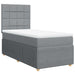 Pat box spring cu saltea, gri deschis, 100x200 cm, textil - WALTI WALTI