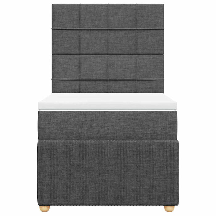 Pat box spring cu saltea, gri închis, 100x200 cm, textil - WALTI WALTI