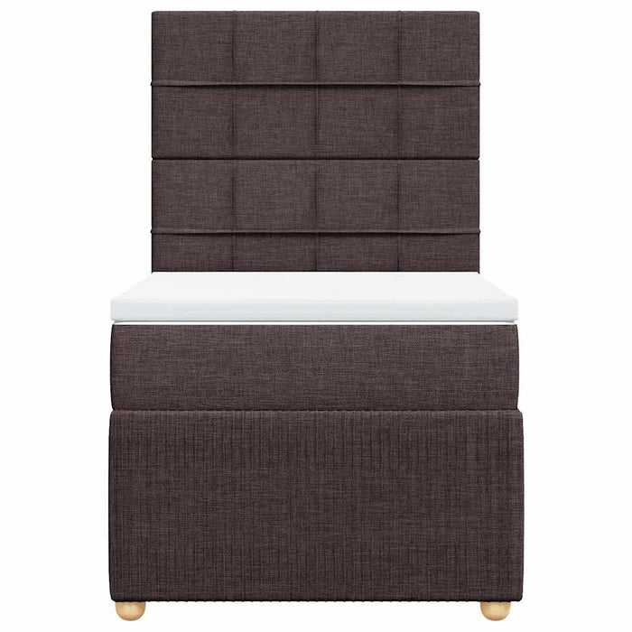 Pat box spring cu saltea, maro închis, 100x200 cm, textil - WALTI WALTI