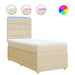 Pat box spring cu saltea, crem, 100x200 cm, textil - WALTI WALTI