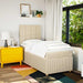 Pat box spring cu saltea, crem, 100x200 cm, textil - WALTI WALTI
