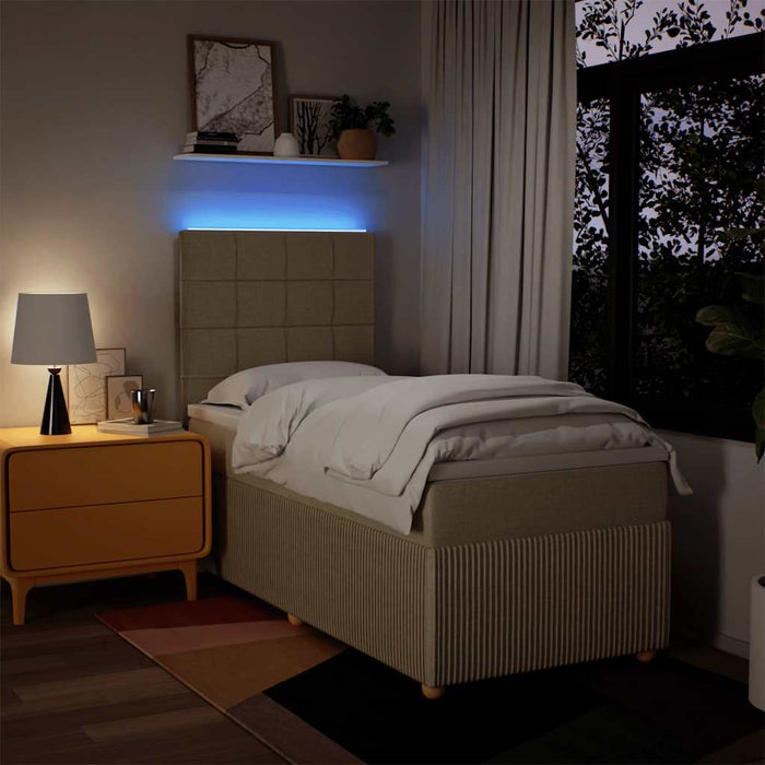Pat box spring cu saltea, crem, 100x200 cm, textil - WALTI WALTI