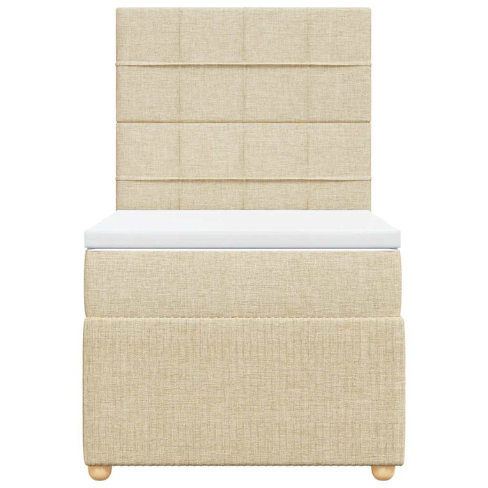 Pat box spring cu saltea, crem, 100x200 cm, textil - WALTI WALTI