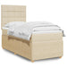 Pat box spring cu saltea, crem, 100x200 cm, textil - WALTI WALTI