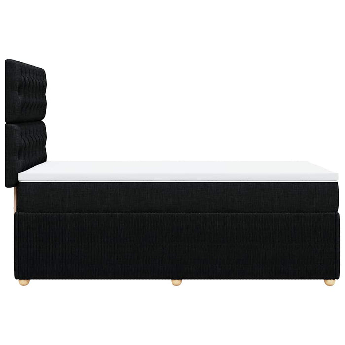 Pat box spring cu saltea, negru, 100x200 cm, textil - WALTI WALTI