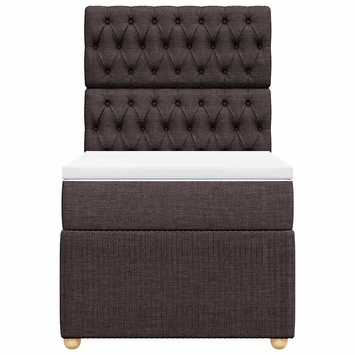 Pat box spring cu saltea, maro închis, 100x200 cm, textil - WALTI WALTI