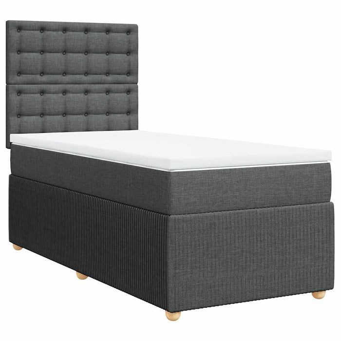 Pat box spring cu saltea, gri închis, 100x200 cm, textil - WALTI WALTI