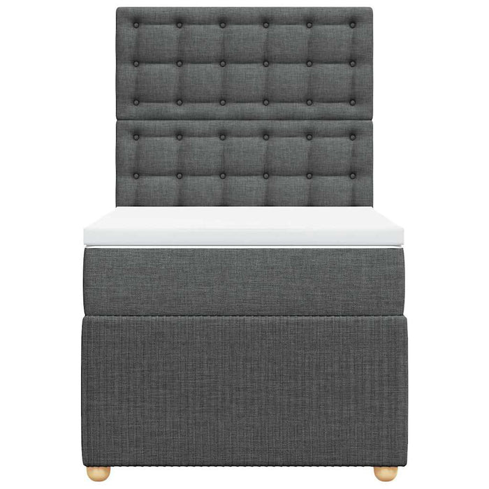 Pat box spring cu saltea, gri închis, 100x200 cm, textil - WALTI WALTI