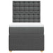 Pat box spring cu saltea, gri închis, 100x200 cm, textil - WALTI WALTI
