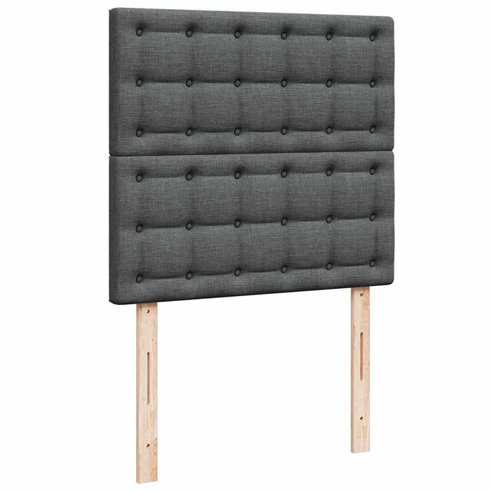 Pat box spring cu saltea, gri închis, 100x200 cm, textil - WALTI WALTI
