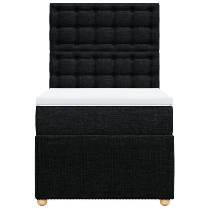 Pat box spring cu saltea, negru, 100x200 cm, textil - WALTI WALTI