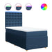 Pat box spring cu saltea, albastru, 100x200 cm, textil - WALTI WALTI