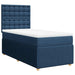 Pat box spring cu saltea, albastru, 100x200 cm, textil - WALTI WALTI