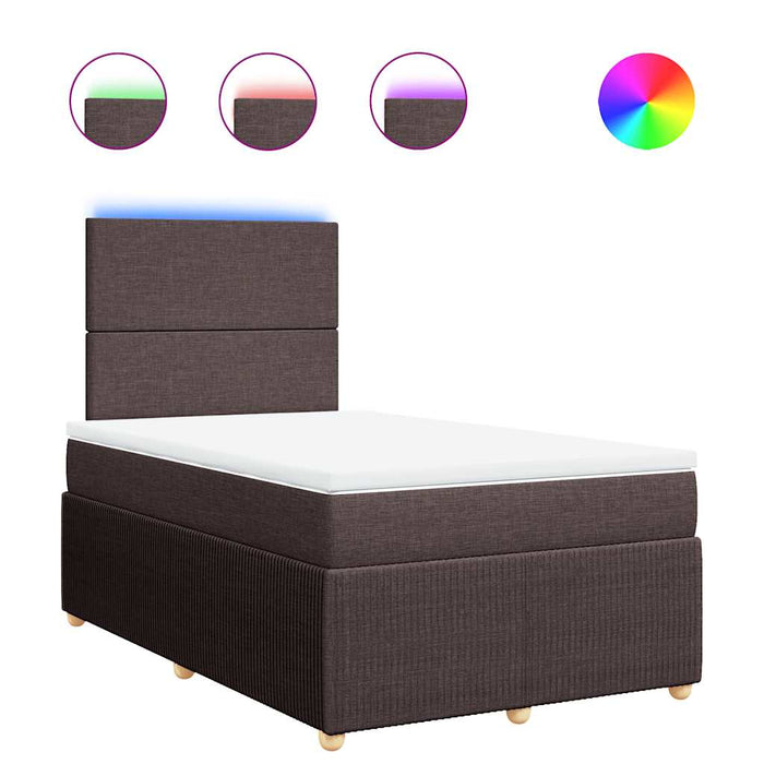 Pat box spring cu saltea, maro închis, 120x190 cm, textil - WALTI WALTI
