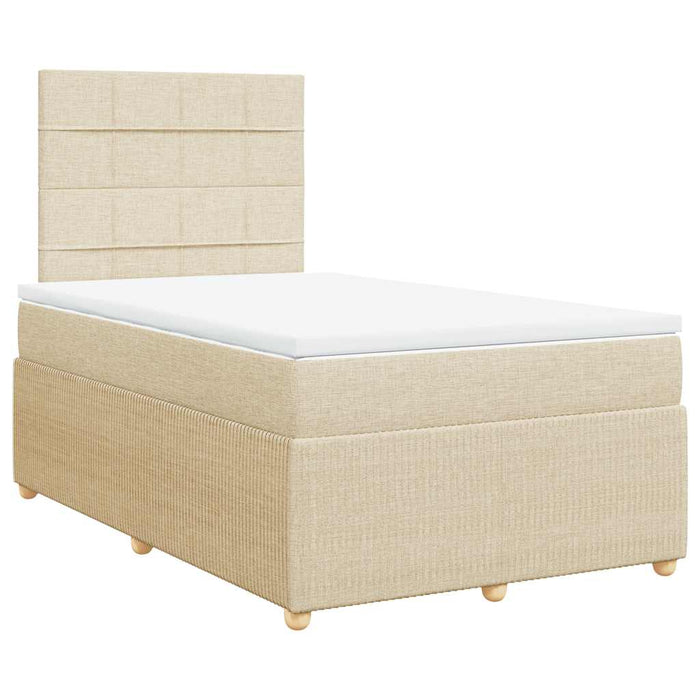 Pat continental cu saltea, crem, 120x190 cm, textil - WALTI WALTI