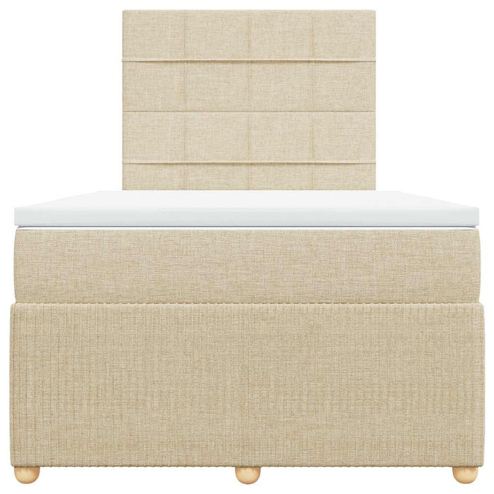 Pat continental cu saltea, crem, 120x190 cm, textil - WALTI WALTI