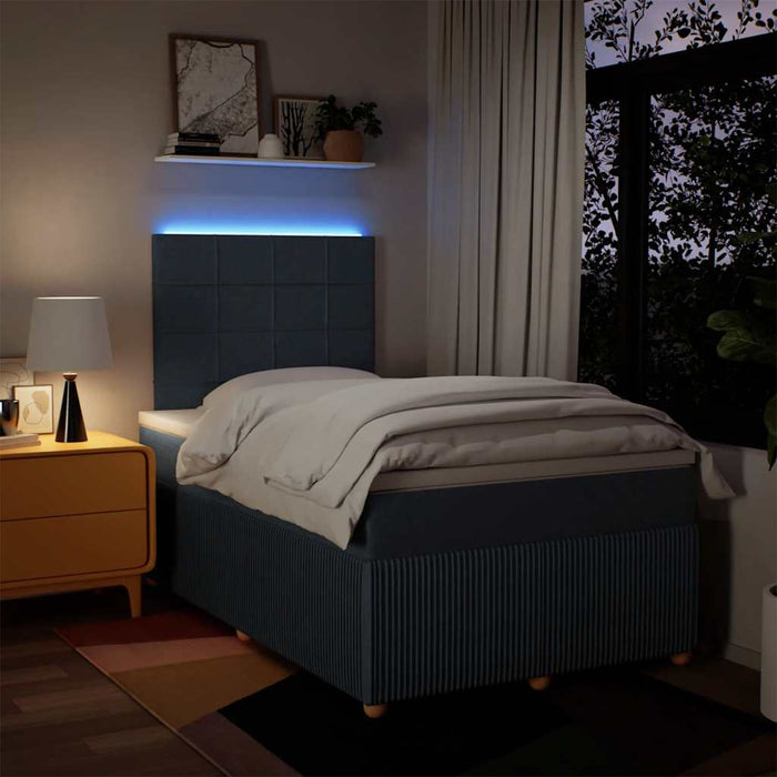 Pat box spring cu saltea, albastru, 120x190 cm, material textil - WALTI WALTI